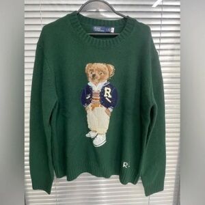 Ralph Lauren Dark Green Sweater with Bear Design